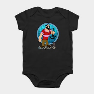 Popeyes Sea Adventures Commemorate the Sailors Epic Quests and Hilarious Antics with this Cartoon Baby Bodysuit